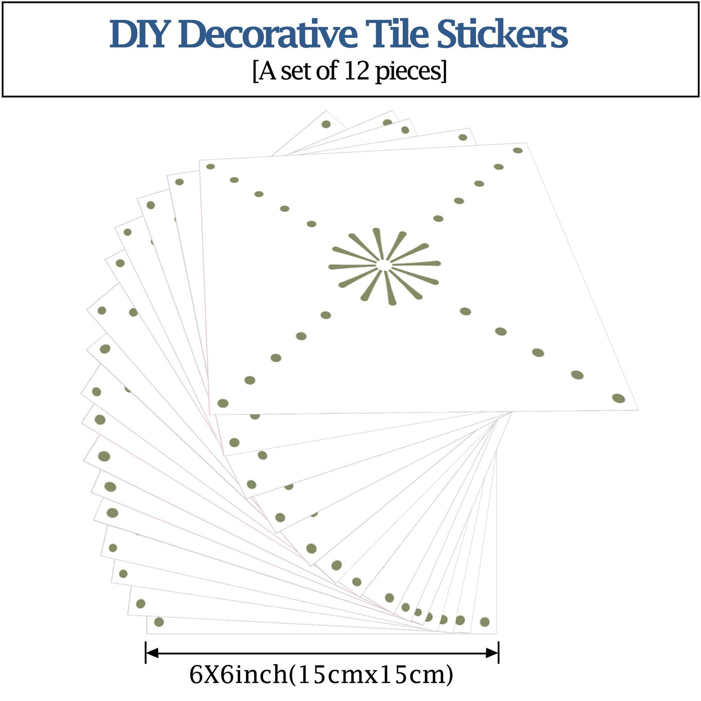 SVNOOC Peel & Stick Wall Tile Stickers 12 PCS Backsplash Self Adhesive 6" x 6", Decorative Wall Stickers for Kitchen Bathroom Tile Decals Waterproof Removable (Green)