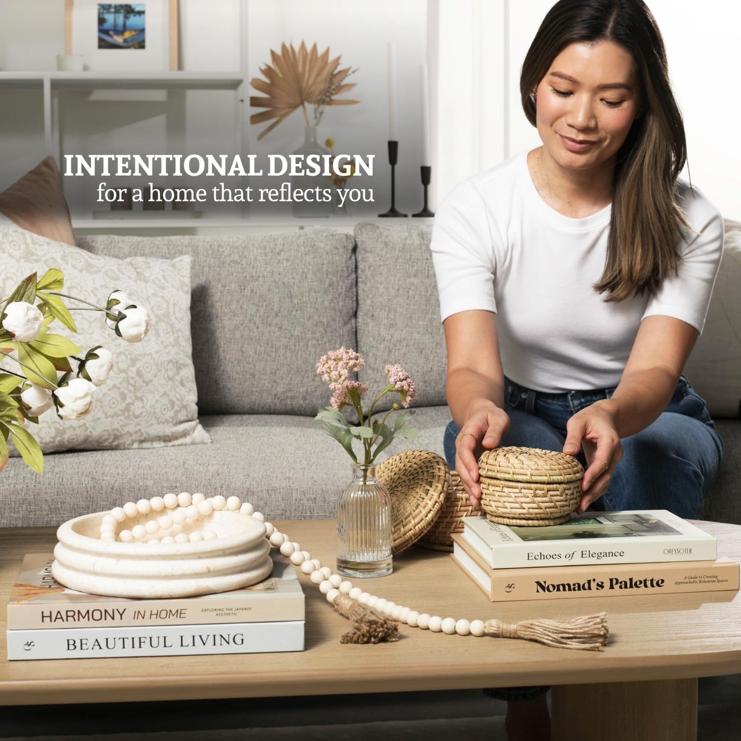 Decorative Books for Home Decor Set of 4 Large Faux Decoration Coffee Table Books Hardcover Aesthetic Book Nook Mantel Accent Modern Bookshelf Styling Entry Table Display Stackable Neutral Tones