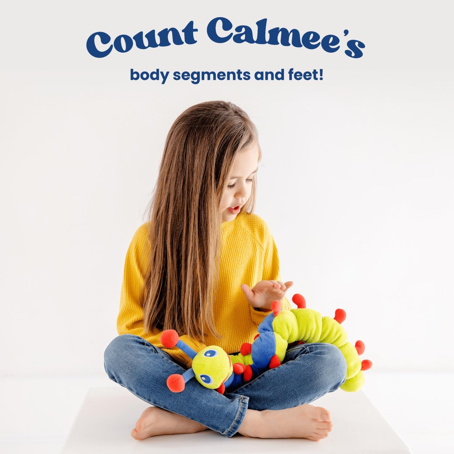 Calmee the Caterpillar Weighted Sensory Plush Toy for Kids, Breathing Exercise & Calming Tool for Focus and Emotional Regulation, SEL Mindfulness Toy for Home & Classroom. Soft, Durable, & Washable.