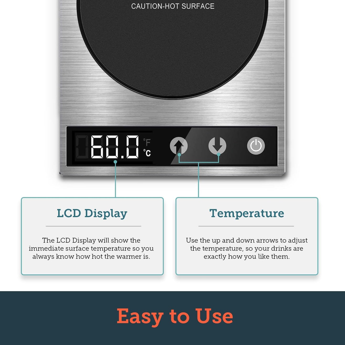 COSORI Coffee Mug Warmer for Desk, Digital Cup Heater, Coffee & Christmas Gifts, 1°F Precise Temperature Control, Touch Tech & LCD Digital Display (77-194℉), 304 Stainless Steel