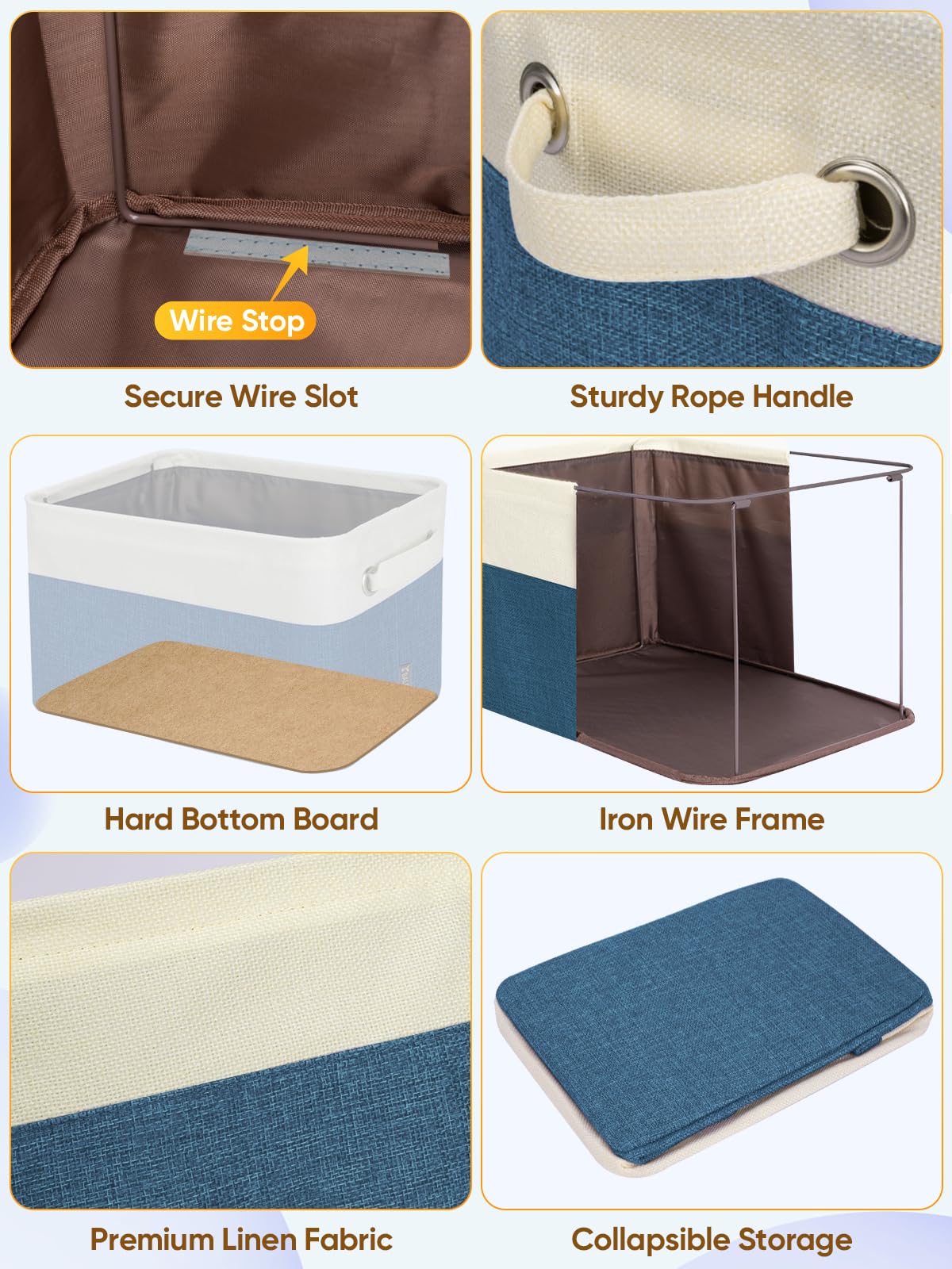 3 Pack Fabric Closet Storage Bins for Shelves (3 Count)