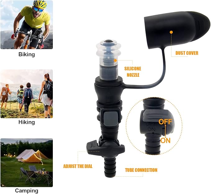 Hydration Bags Bite Valve Mouthpiece Replacement for Cross Country Bladder Bag Detachable Universal Manual Switch for Any Hydration Pack System