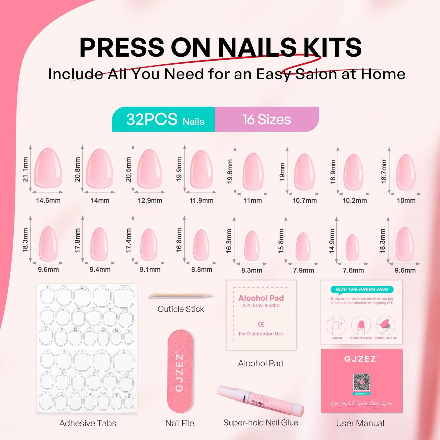 Chocolate Brown Fall French Tip Press on Nails Short Almond - GJZEZ Soft Gel Fake Nails Press Ons with 3D Sculpting Wave, Durable Handmade Glue on Nail | 16 Sizes - 32 Reusable Nail, Mocha Mousse