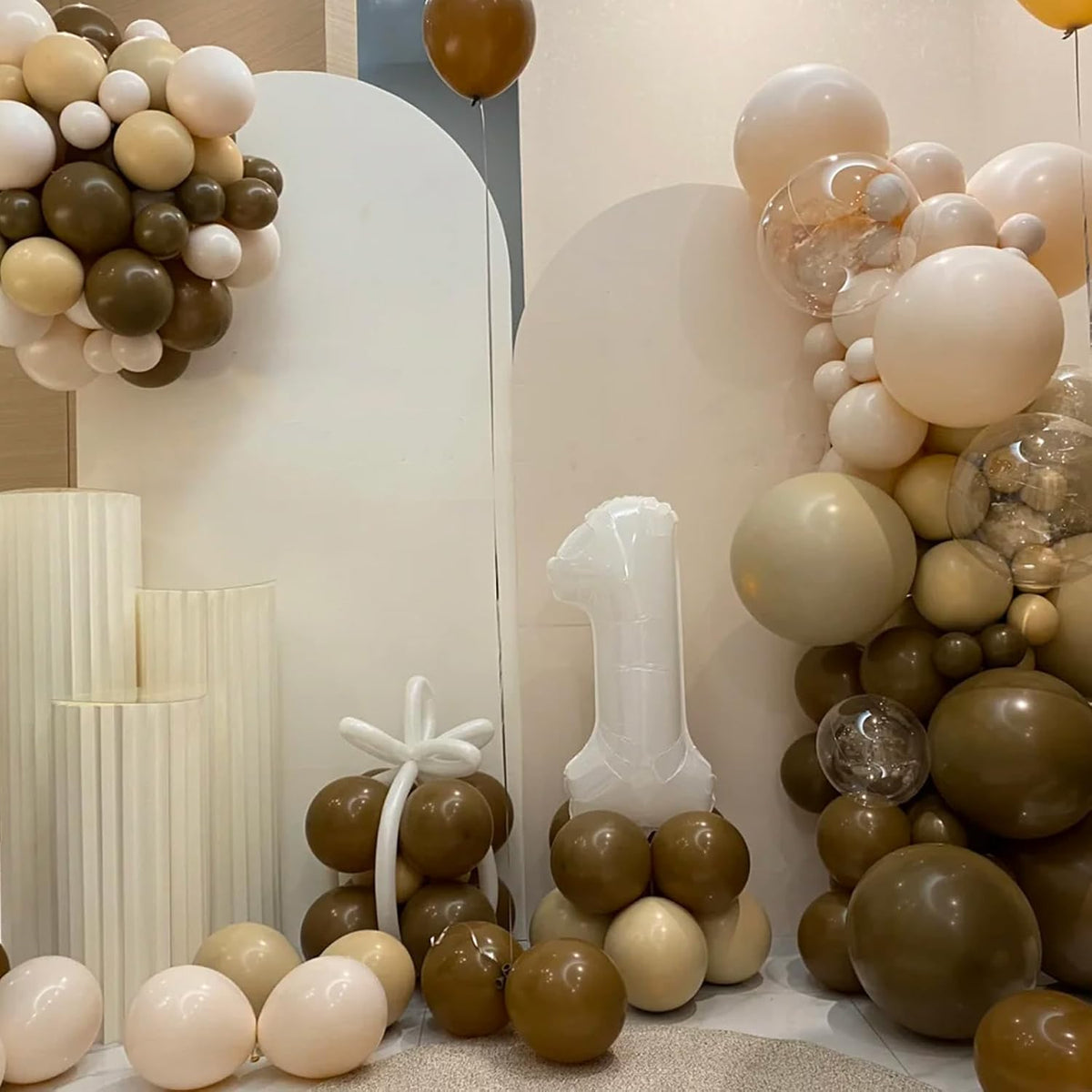 90pack Brown Balloons Different Size 18/12/10/5 Inch Brown Balloon Garland Arch Kit for Graduation, Wedding, Birthday, Princess Theme Party, Valentine's Day Party Decorations