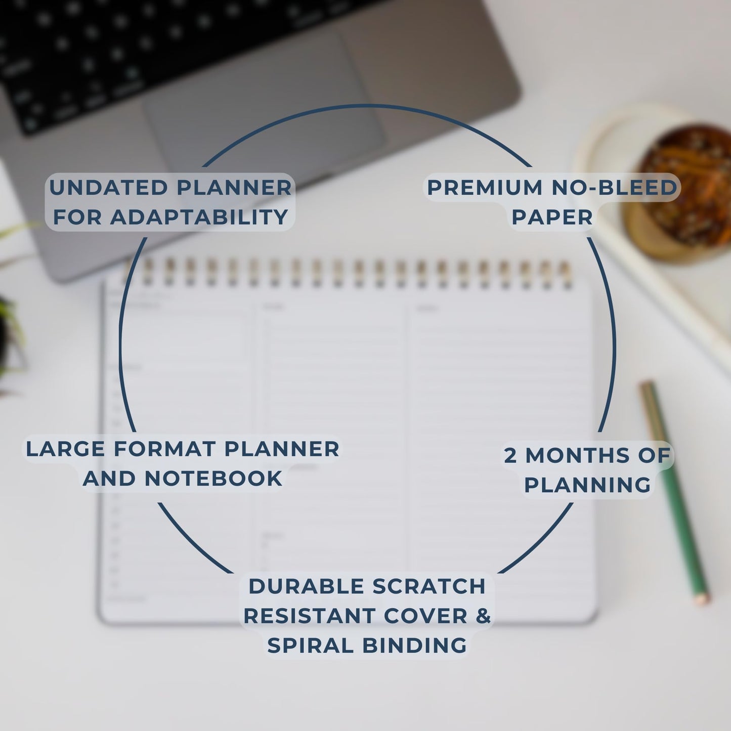 Merely Home Undated Daily Planner | 8.25” x 11.75” Work To-Do Notebook | ADHD Academic Organizer | Multi-Layout | Men and Women Planner | College Supplies | Black | Landscape Layout