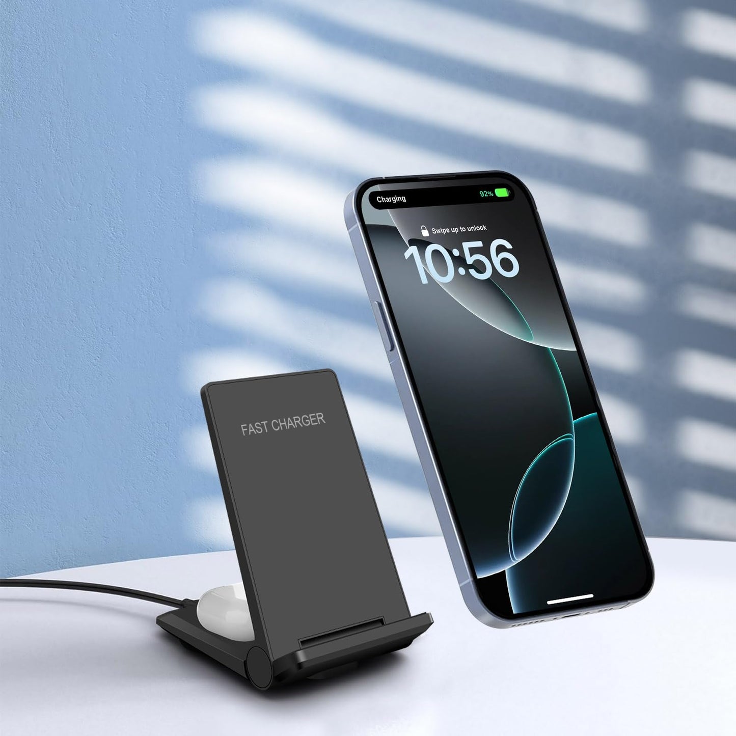 Wireless Charger 2 in 1, 20W Fast Wireless Charging Stand Station Foldable for iPhone 17 16 15 14 13 12 Pro Max/XS,Air Pods, for Samsung Galaxy S25/S24/S23/S22/S21/S20,Note20/10,Galaxy Buds
