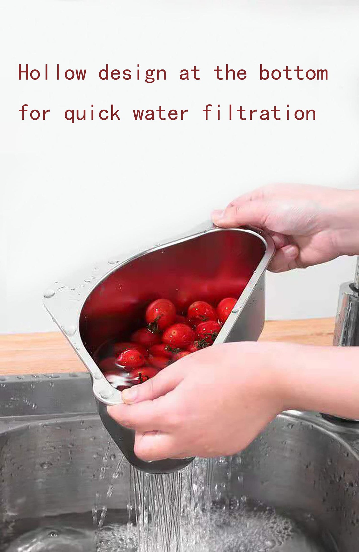 Maitexi Stainless Steel Sink Strainer Basket Triangle Sink,Triangle Sink Drainer Basket for Sink Food Strainer or Storage Rack (silver)