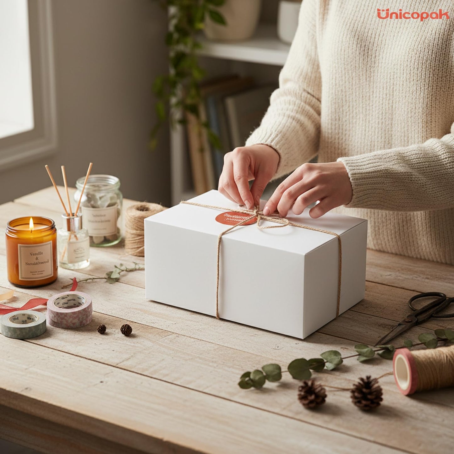 UnicoPak 24 Pack 9x6x4 Gift Boxes, White Gift Boxes with Lids for Presents Bulk for Gifts Birthday Wedding Bridesmaid Proposal Valentine Holiday Christmas