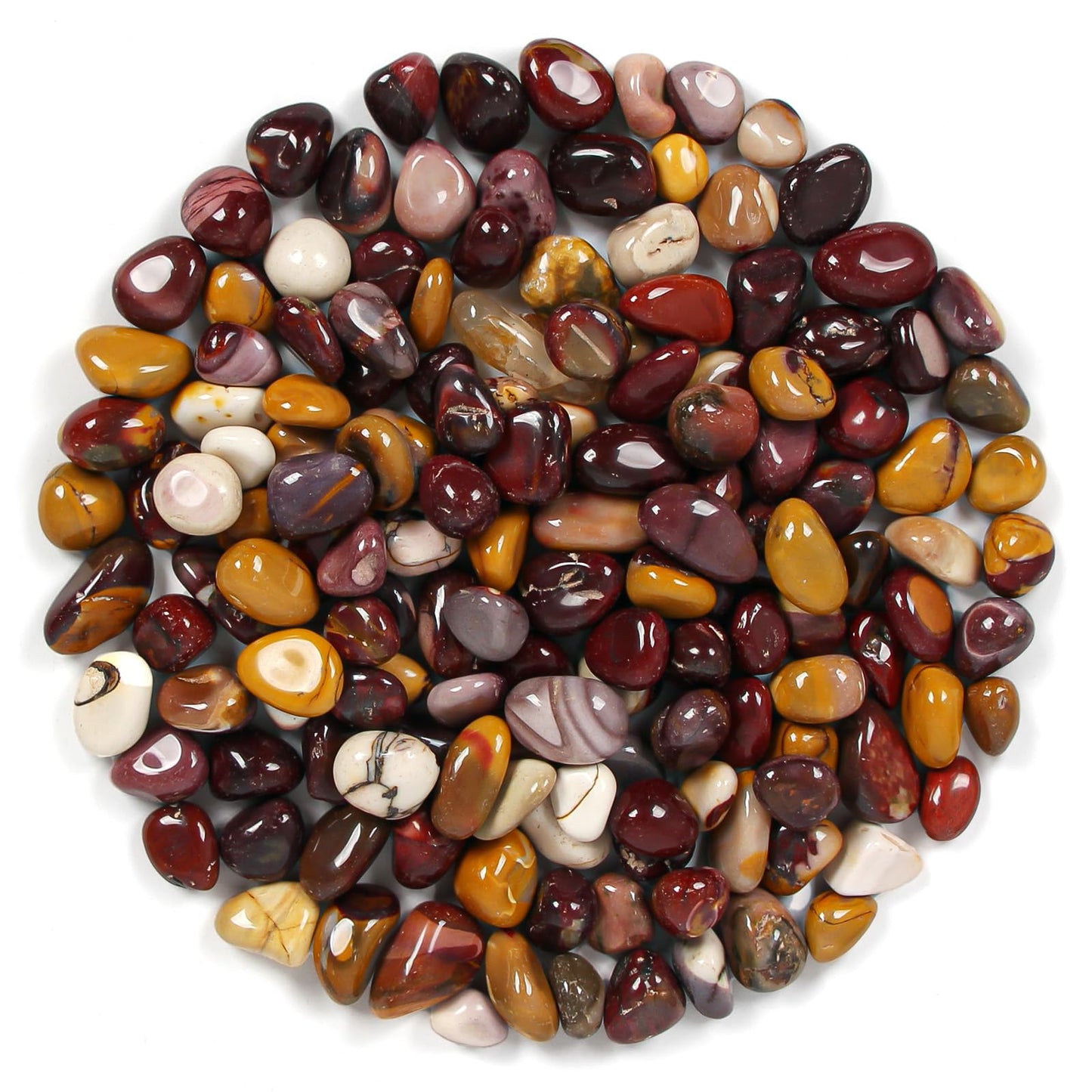 1.1lb Natural Crushed Mookaite Jasper Crystal Tumbled Chips-Healing Crystals Chips Bulk, Crushed Crystal Gemstones for Crafts, Beautiful Package for Gift (Mookaite Jasper)