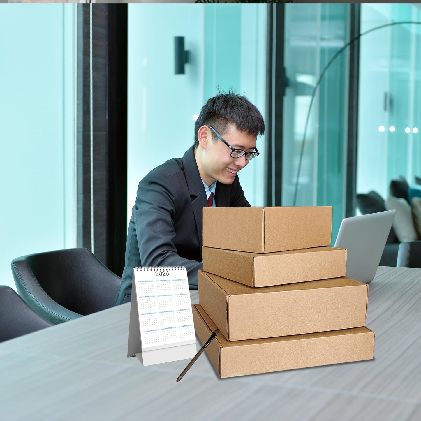 8x8x2 inch Shipping Boxes，Bulk 28 Pack，Brown Corrugated Mailers Cardboard Literature Mailer Box for Packaging Business, Mailing,Moving and Storage，Small Gift Boxes for Wrapping Mailing Present