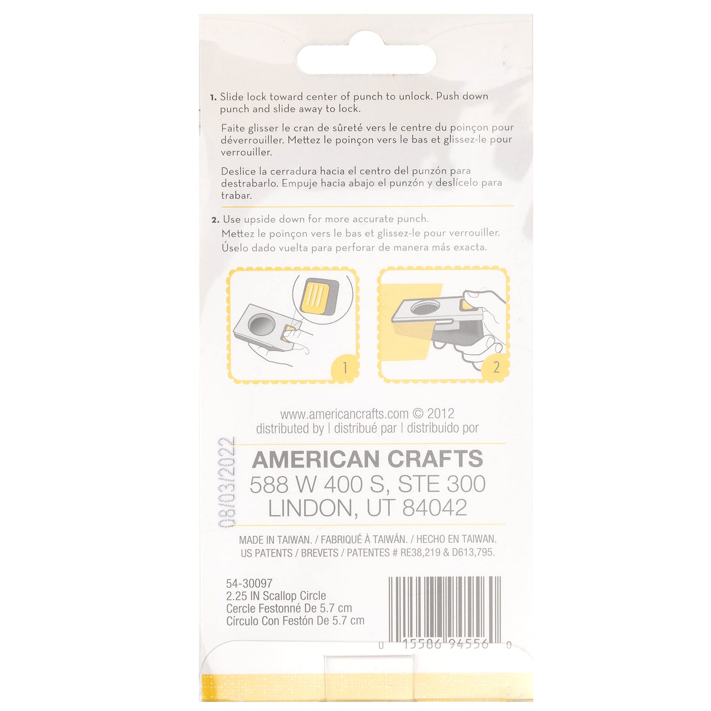 EK tools 2.25-Inch Scallop Circle Punch, Large, New Package, White