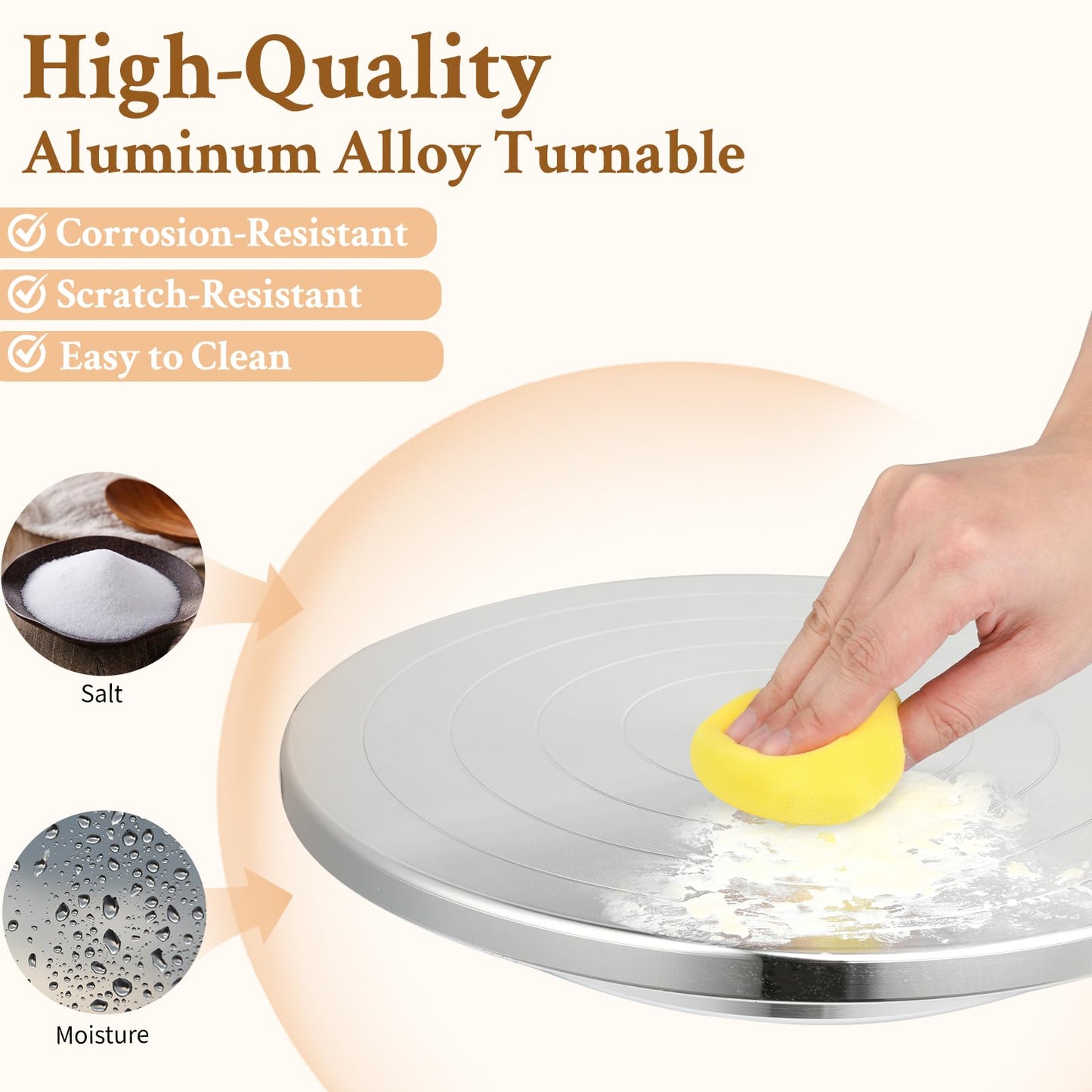 Yncotte Pottery Wheel, 7 Inch Sculpting Wheel Double-Sided Banding Wheel Pottery Turntable Aluminium Alloy Metal Rotating with Ball Bearings for Ceramics Clay Model Making Cake Decor Paint Spraying