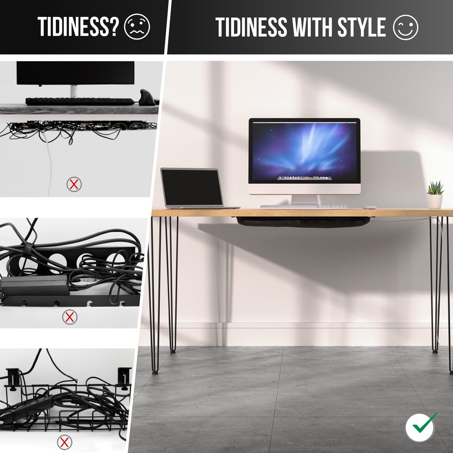 Cable Management net - Under Desk Cable Management Tray - Cable net - Wire Management Under Desk - Cord Organizer