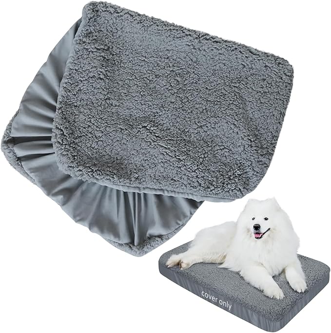 Dog Bed Covers Soft Plush Replacement Washable, 54x44 Inches, Cover Only