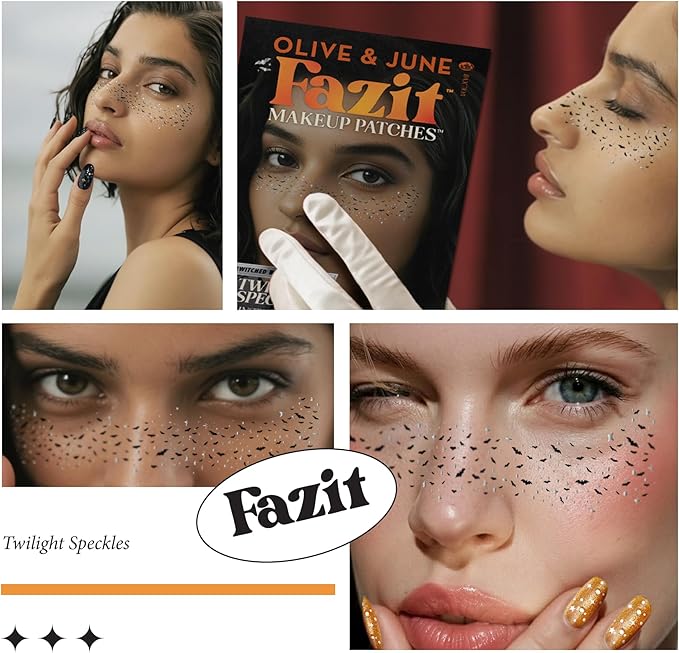 Fazit Makeup Patches - Halloween Twilight Speckles - Glow Up Make-Up Patches - Cute Glitter Makeup Accessories for Women - Cosmetic Glitter for Face