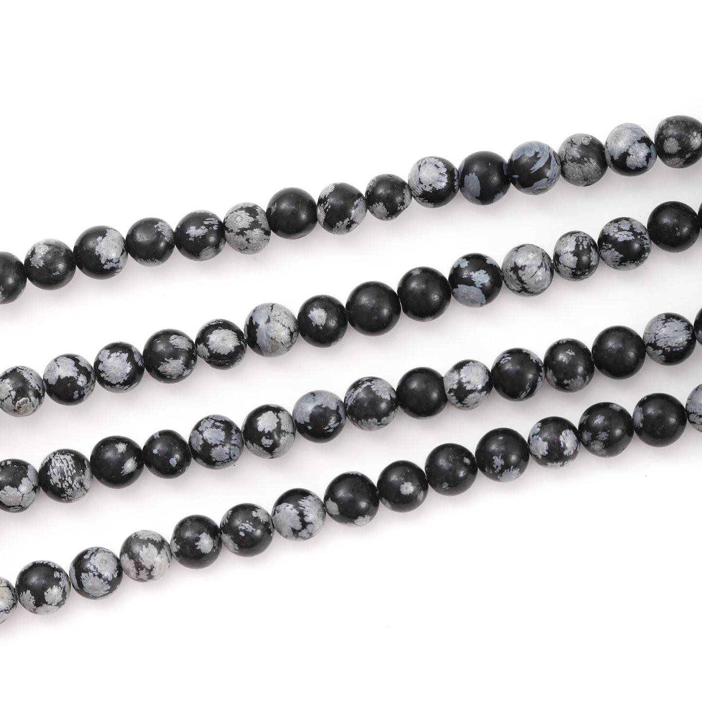 10mm 38pcs DIY Natural Black Snowflake Obsidian Stone Beads Round Healing Crystal Gemstone Loose Beads for Jewelry Making Handmade Bracelet Necklace