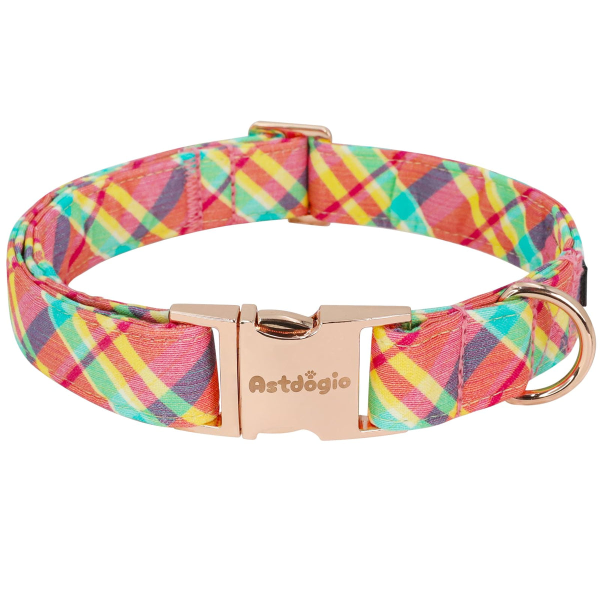 Astdogio Halloween Dog Collar, Fall Dog Collars for Small Dogs, Cute Pink Puppy Collar with Adorable Ghost & Pumpkin Design, Soft Cotton Small Dog Collars Girl Boy Dog Collar-S