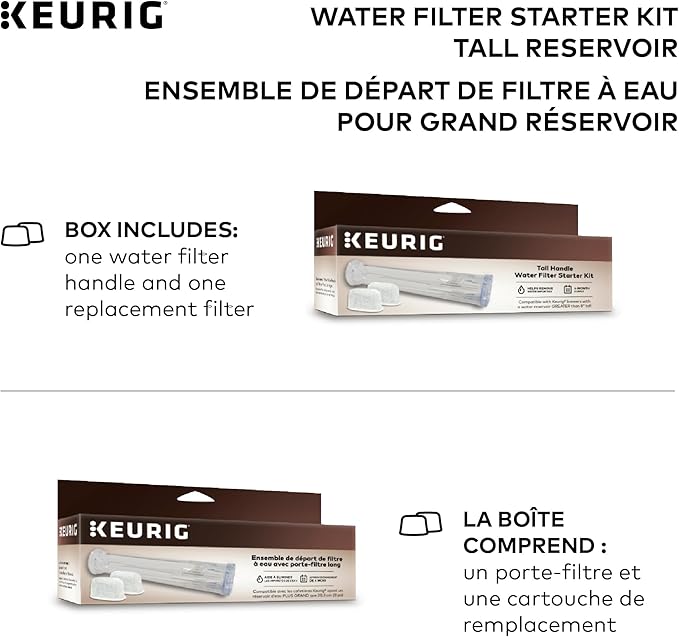 Keurig Tall Handle Water Filter Starter Kit, Comes with Handle and 2 Replacement Water Filters, Compatible with Select Keurig Coffee Makers