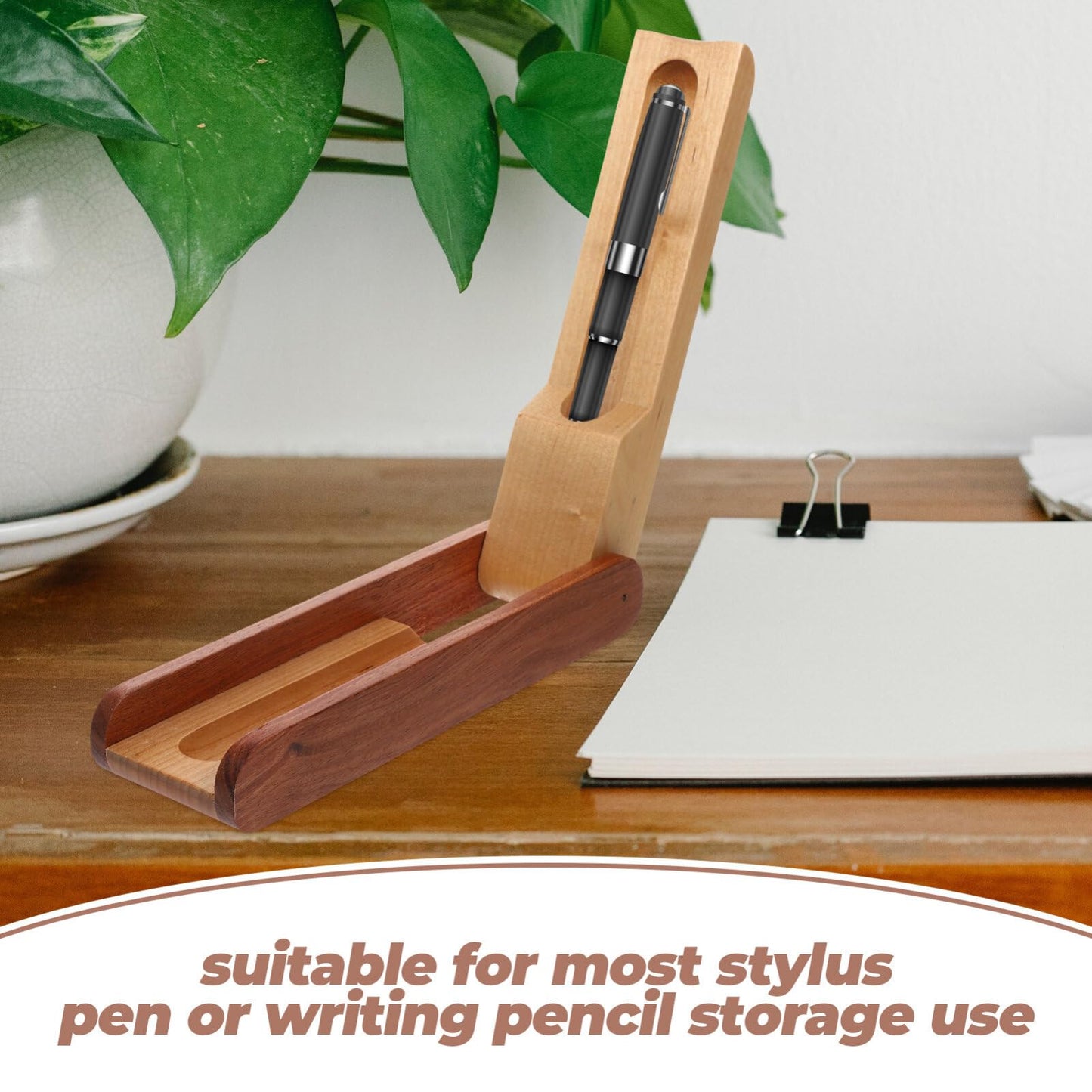 Wooden Pen Case Box Single Fountain Pen Case Empty Pen Box Pen Presentation Display Box Fountain Pen Container for Home Office Dekstop Stationery Supplies