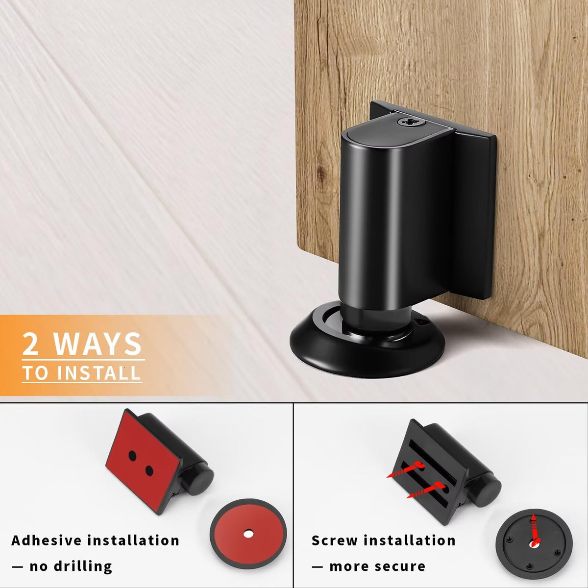 Magnetic Door Stoppers for Bottom of Door (4 Count)