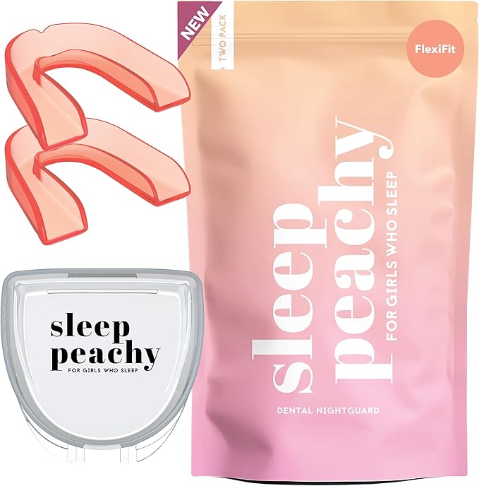FlexiFit Night Guard for Women - Pack of 2 Mouth Guards for Teeth Grinding, Clenching and Bruxism (Peach)