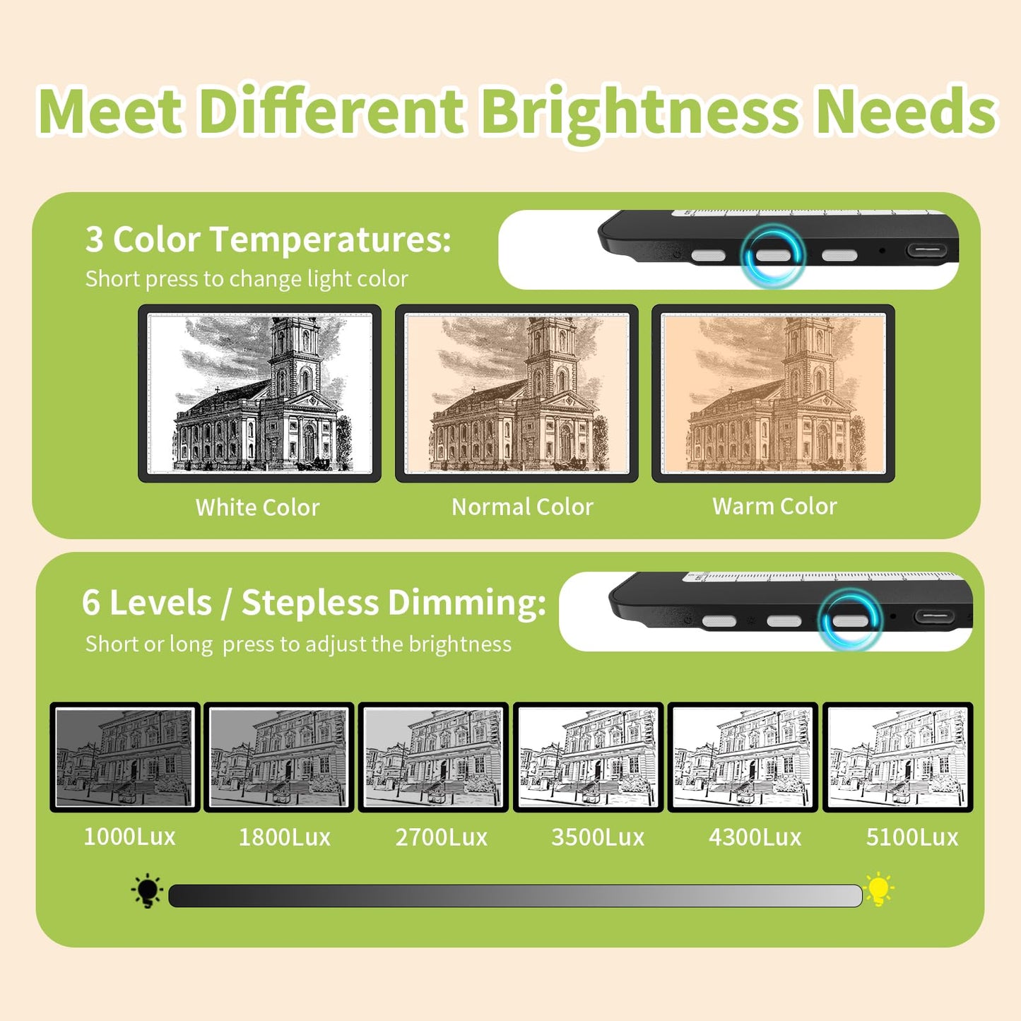 YINGWOND A3 Rechargeable Diamond Art Light Board with Padded Case,Side Physical Button,18.2 * 13.4 in Magnetic Light Pad Built-in Foldable Stand,Wireless Light Box for Tracing Drawing Sketching
