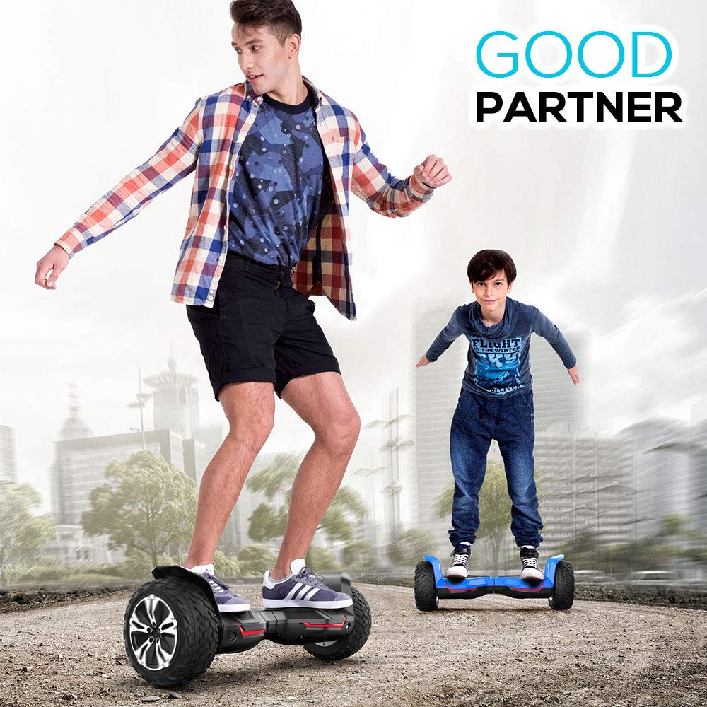 Gyroor Warrior 8.5 inch All Terrain Off Road Scooter with Bluetooth Speakers and LED Lights, Self Balancing Scooter for Kids ages 6-12 and Adults