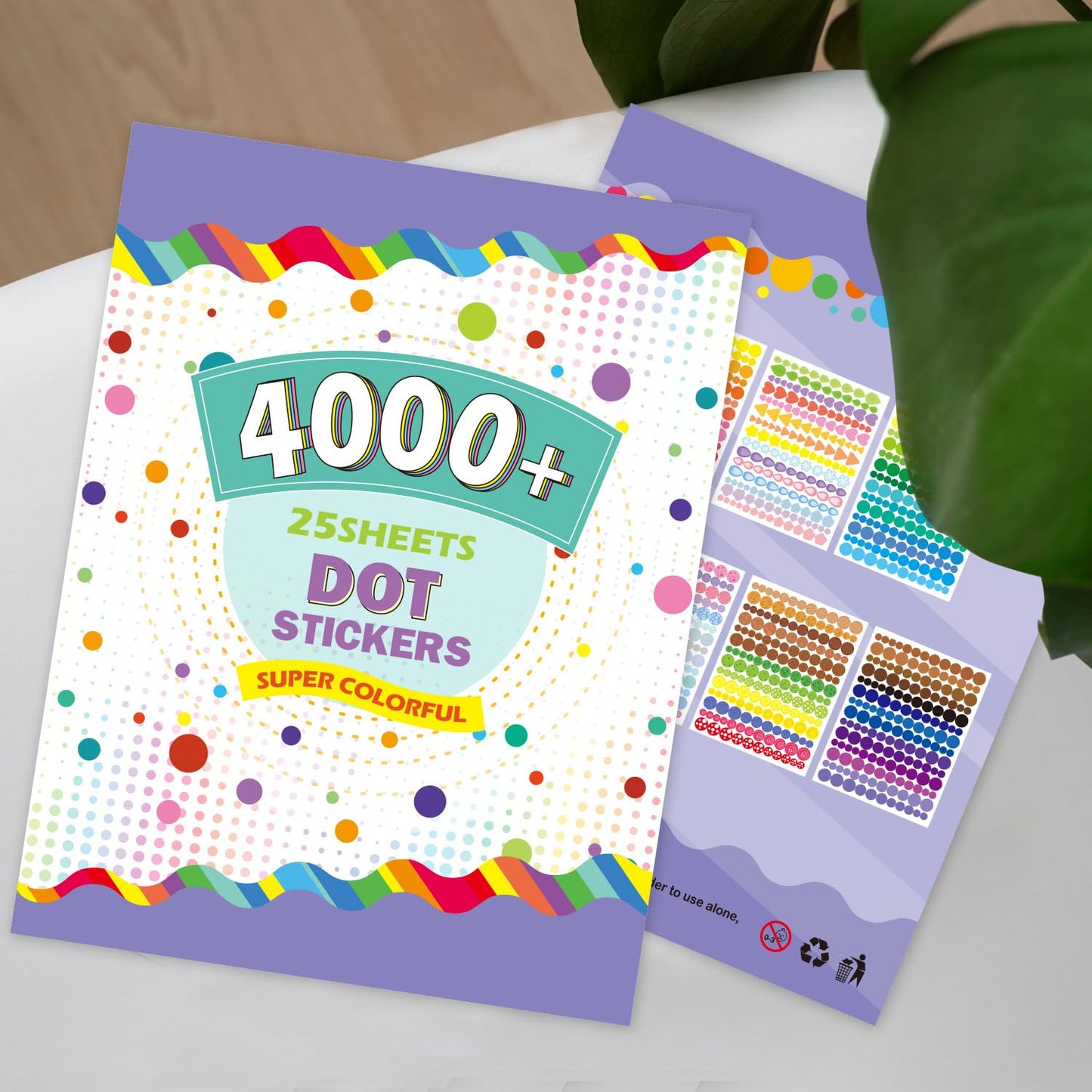 Qaxrocyn 4000+ Colorful Dot Stickers – 25 Sheets Self-Adhesive Round Label Stickers for Coding, Reward Charts, Calendars, Scrapbooking & Kids Craft Projects.