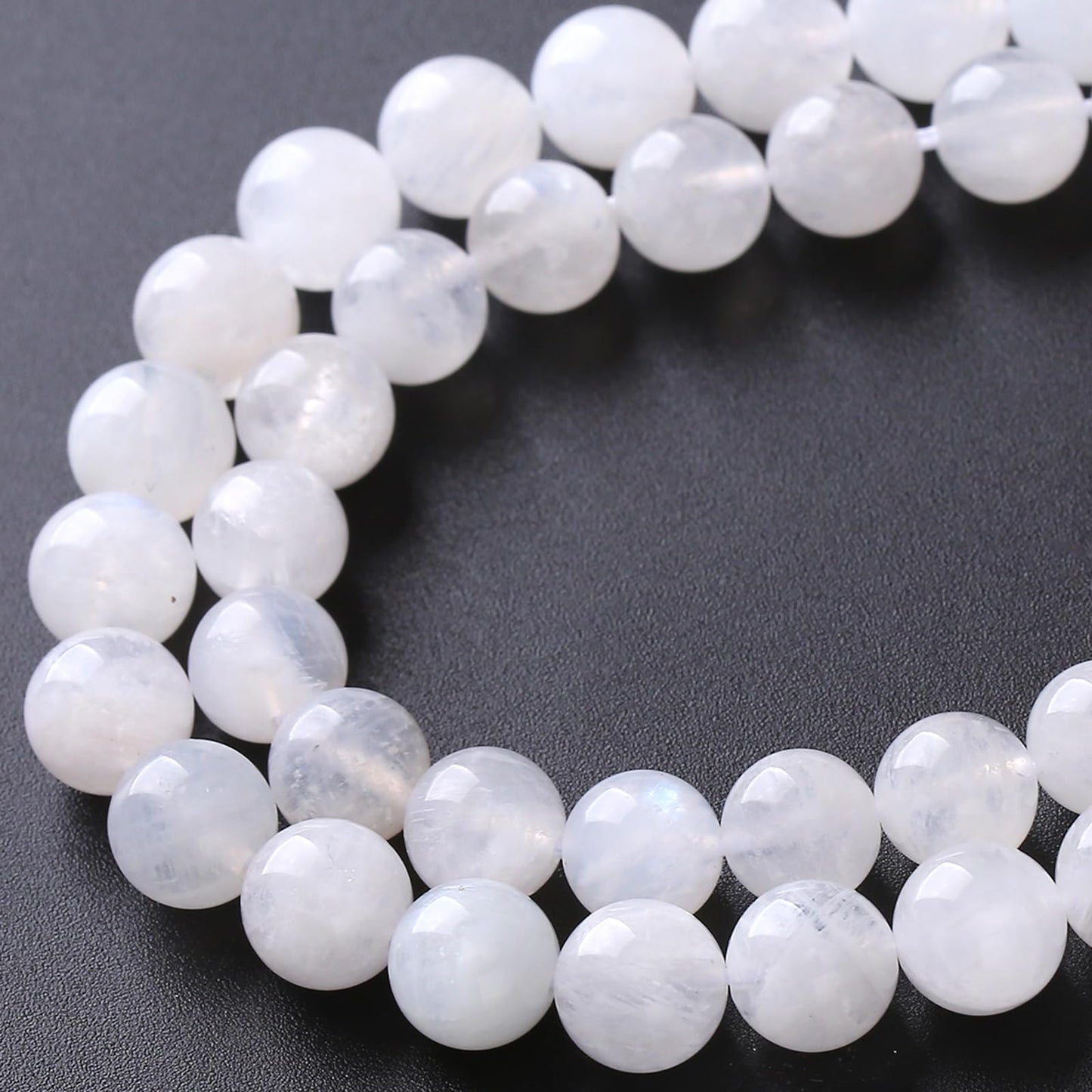 86pcs 4mm Natural Moonstone Gemstone Spacer Beads for Craft Jewelry Making DIY Bracelet