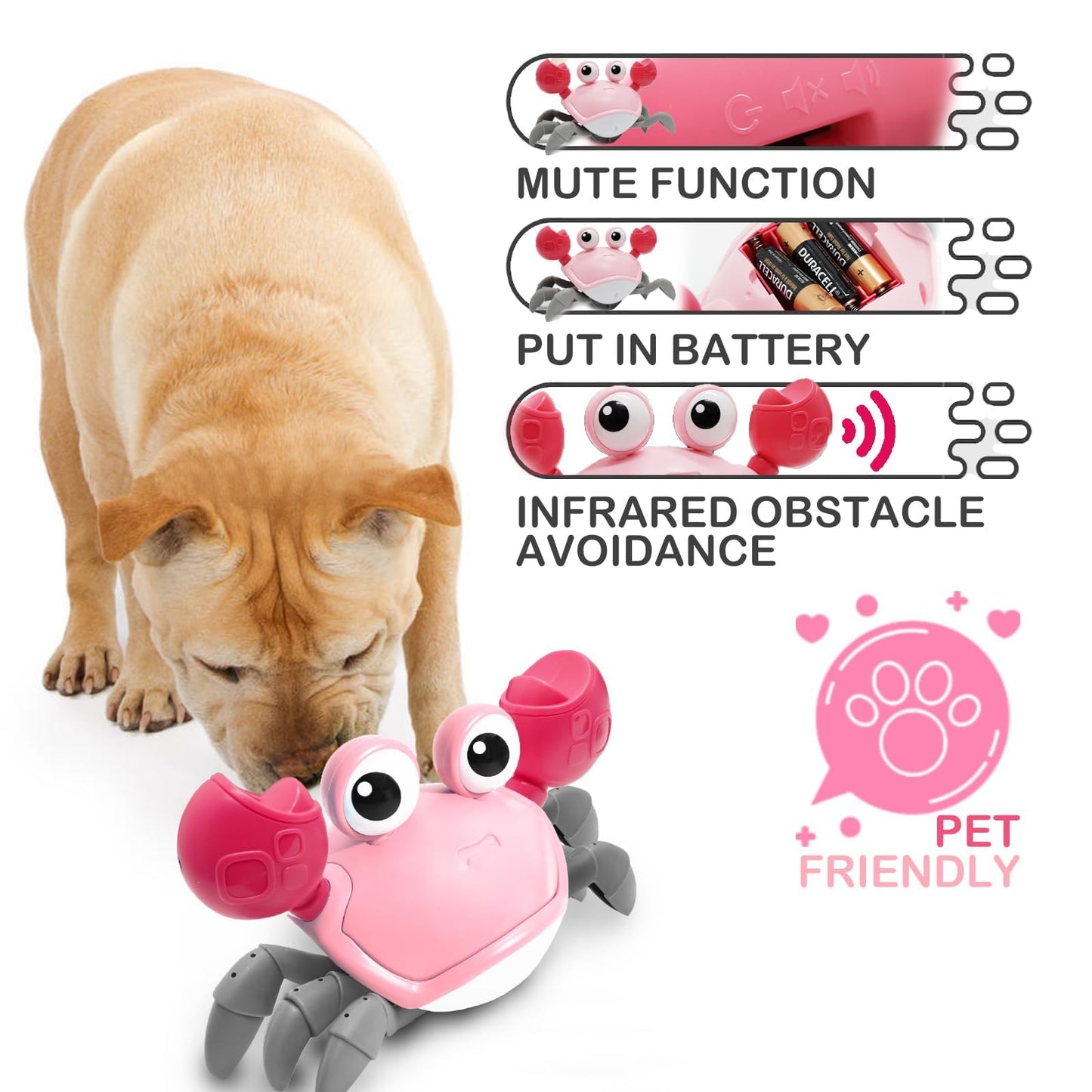 Pbooo Tummy Time Crawling Crab Baby Toy 3-6 Months Learning Walking Dancing Crab Toys for Babies 6-12 9-12 12-18 Months,Infant Toddler Development Toys Age 1-2 1st Birthday Gift