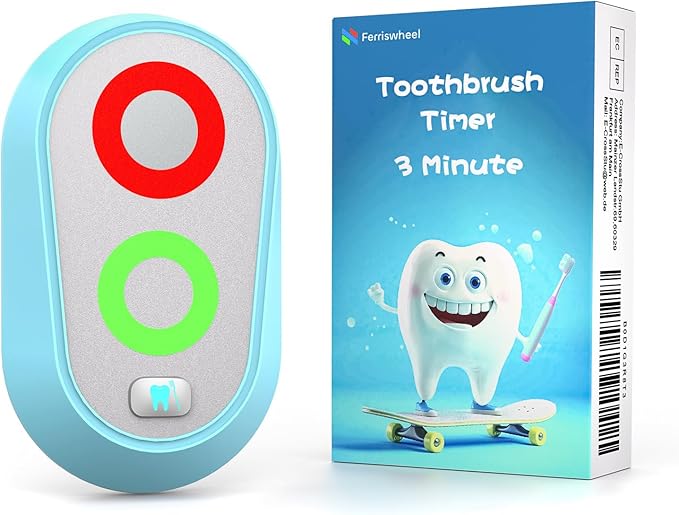 Toothbrush Timer for Kids 2 to 3 Minutes, Funny Novelty Gift for Kids Adults, Magnetic Waterproof Timer with Color Lights in Bathroom for Children Training Coach (Blue)