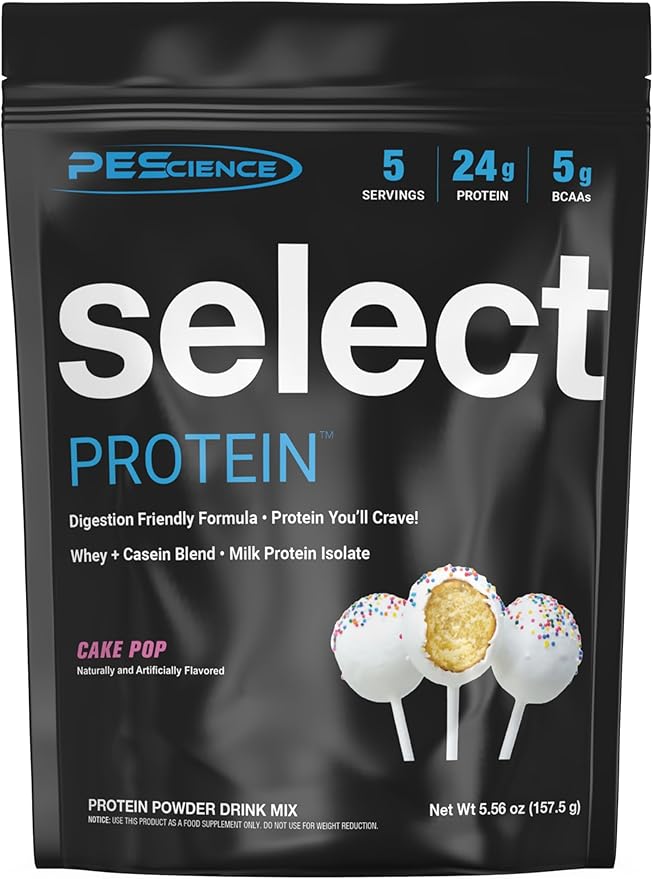PEScience Select Low Carb Protein Powder, Cake Pop, 5 Serving, Whey and Casein Blend, Keto Friendly, Gluten Free, Best Tasting, Clean Isolate for Women and Men