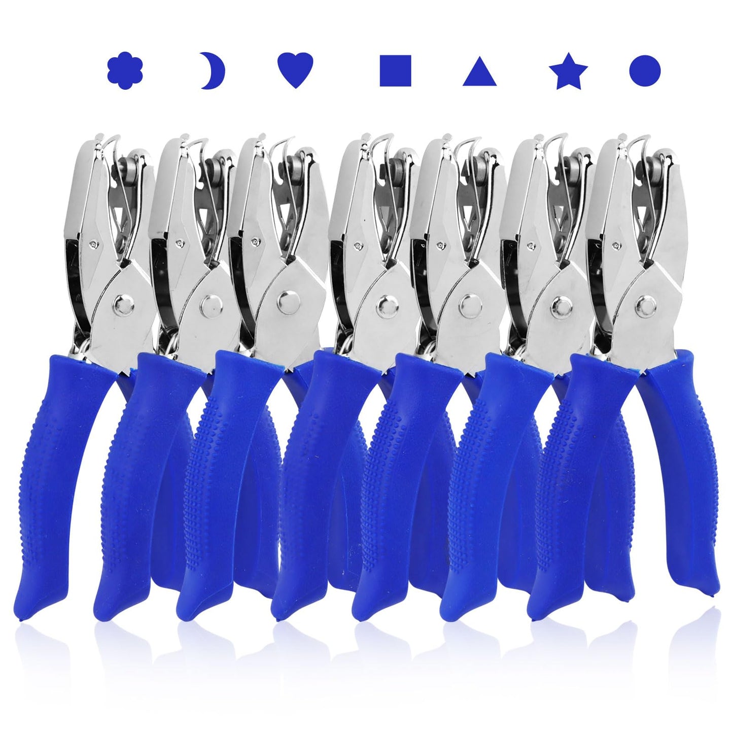 7-Pack Craft Hole Punch Set, Metal Single Hole Puncher with Soft-Grip Handles, 1/4" & 3/16" Multi Shapes for Scrapbooking, Card Making, Office Binder & DIY Crafts