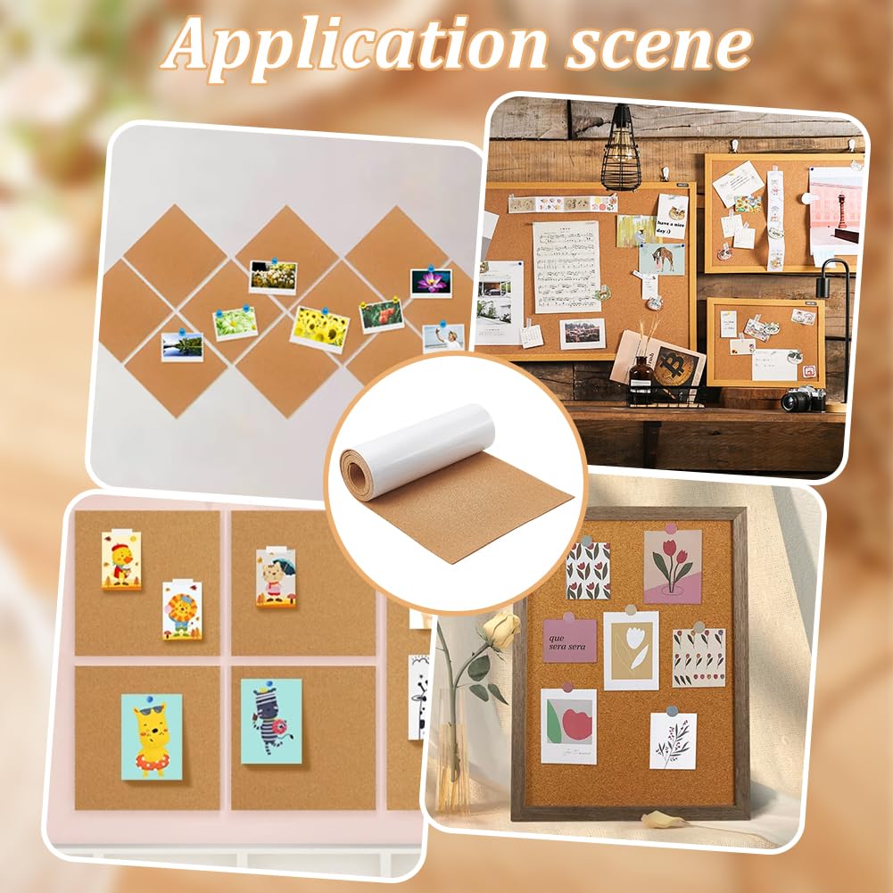 BENECREAT 78.7x11.8inch Self-Adhesive Burlywood Cork Rolls, 3mm Cork Sheets, Cork Board Mats, Coasters, DIY Handicrafts