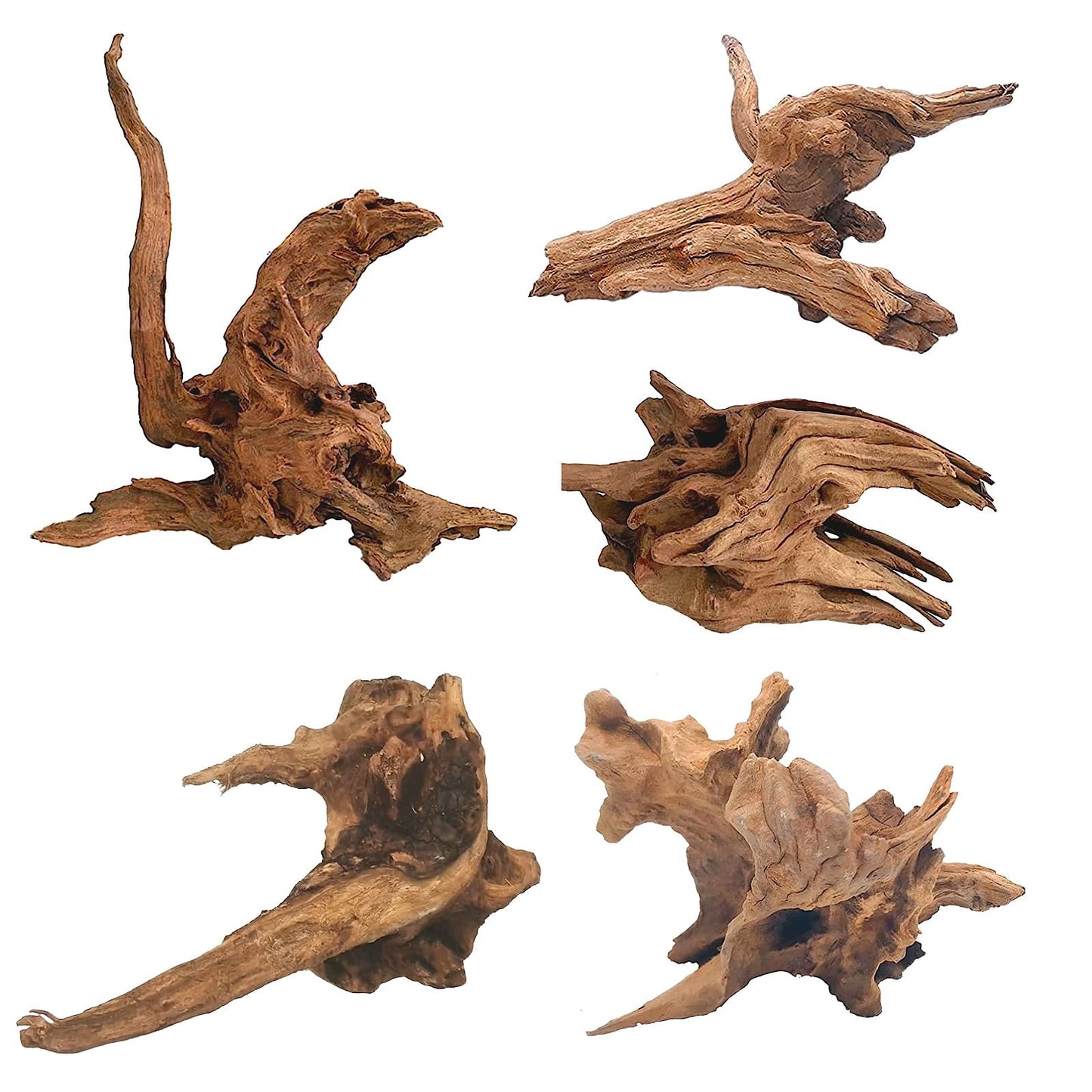 Hamiledyi 5PCS Aquarium Driftwood,3.5-7in Natural Coral Wood,Fish Tank Driftwood Assorted Branches Reptile Tank Decor Aquarium Decoration