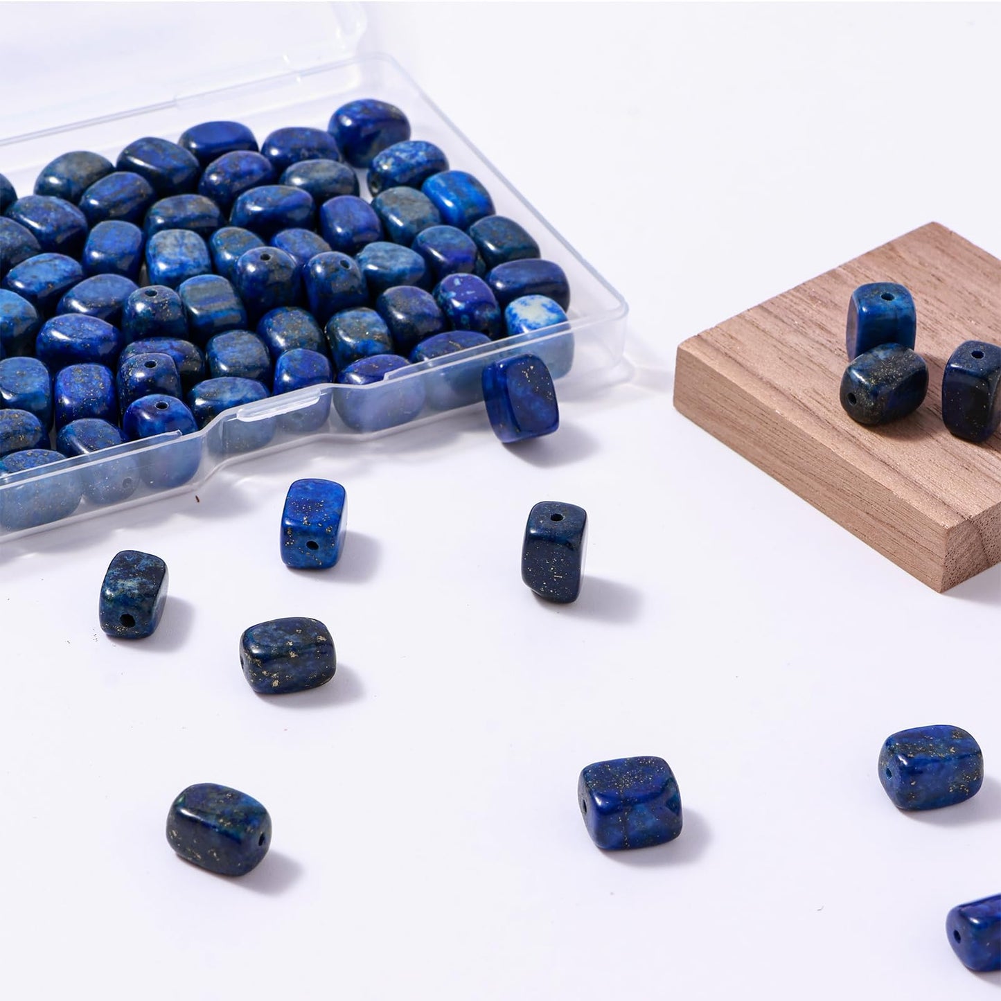 Natural Large Lapis Lazuli Cube Stone Beads 8x11mm 38cm/str Loose Semi Gemstone Stone Square Beads for Making Bracelets Necklace