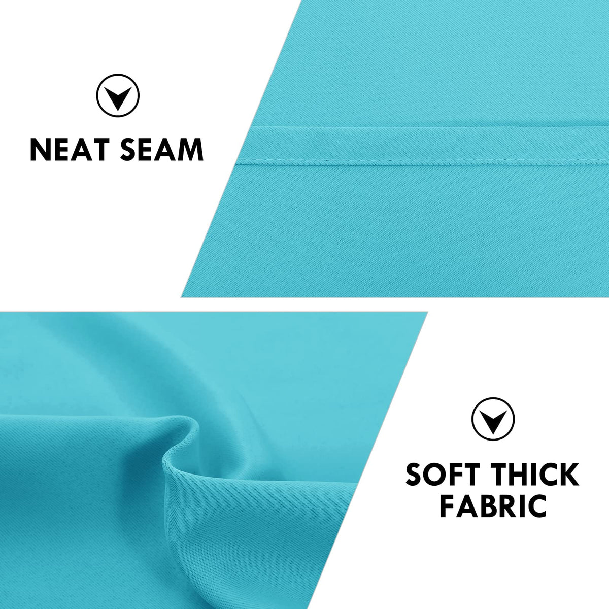 Short Blackout Curtains 60 x 36 Inch for Kitchen RV Bunk Turquoise (2 Count)