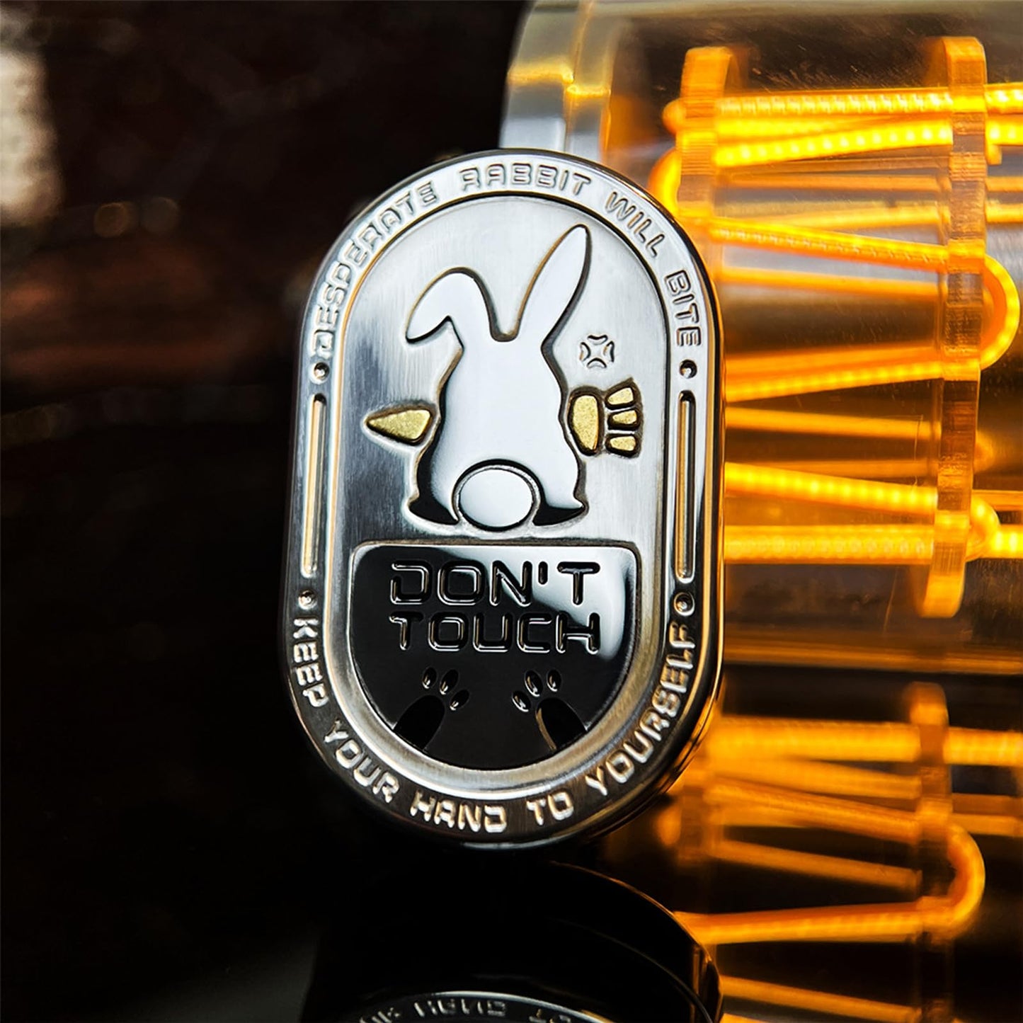 HIDEDC Desperate Rabbit Fidget Slider Set | 1st Gen + 2nd Gen | Mechanical Groove Track Design, EDC Fidget Toys Collections & Gifts for Adults - Steel Silver