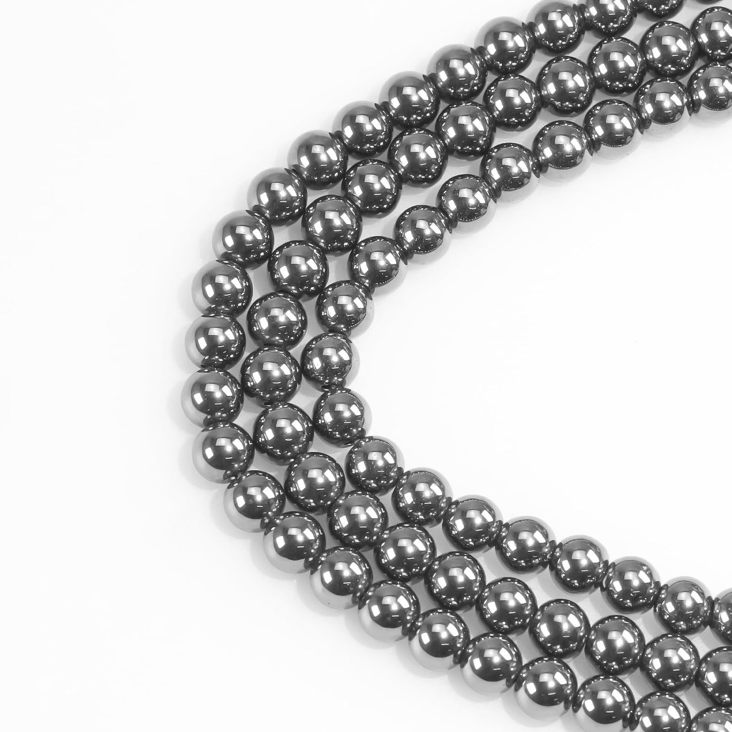 10mm Natural Gemstone Round Hematite Loose Beads for Jewelry Making Bracelets Necklace Earrings Art Craft (35-38 pcs/Strand)