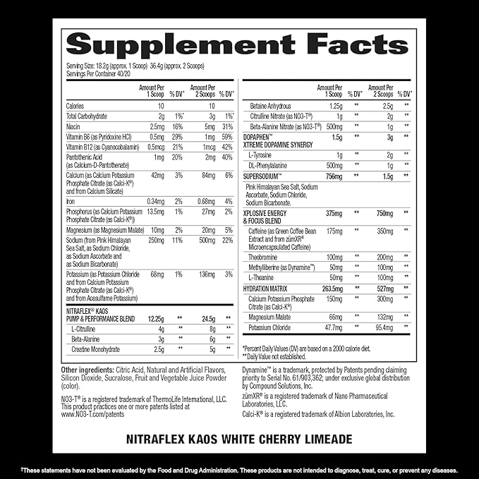 GAT SPORT Nitraflex KAOS White Cherry Lime