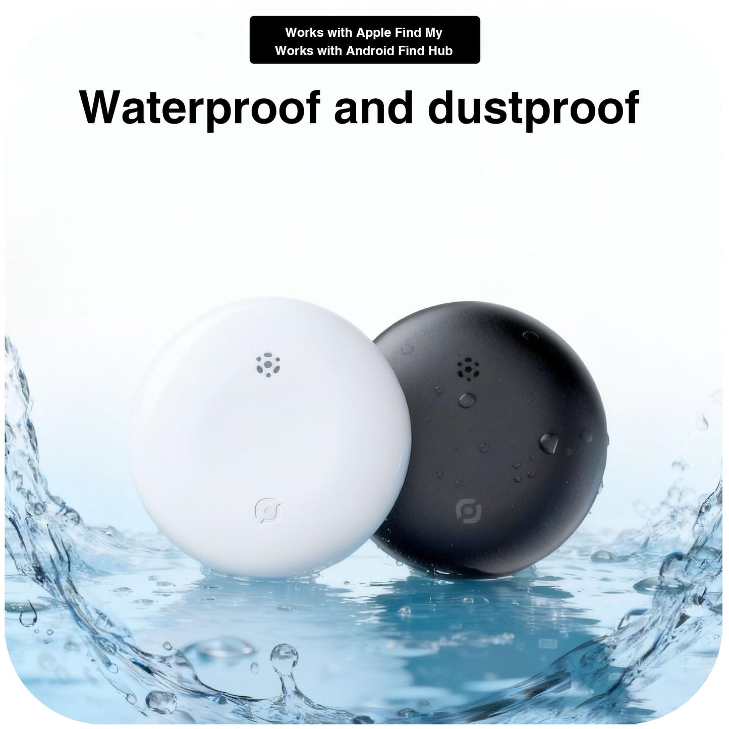 Bluetooth Tracker Works with Apple Find My & Android Find Hub – Key Finder for Keys & Pet Collar, No Monthly Fee, Loud Alarm, Replaceable Battery(2 Pack, Black)