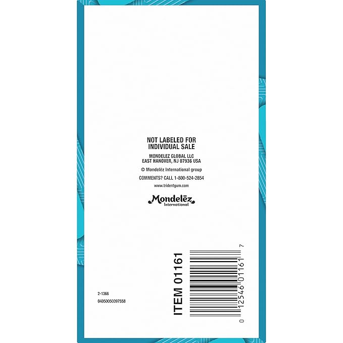 Trident Wintergreen Sugar-Free Chewing Gum, 12 Packs of 14 Pieces (168 Total Pieces)