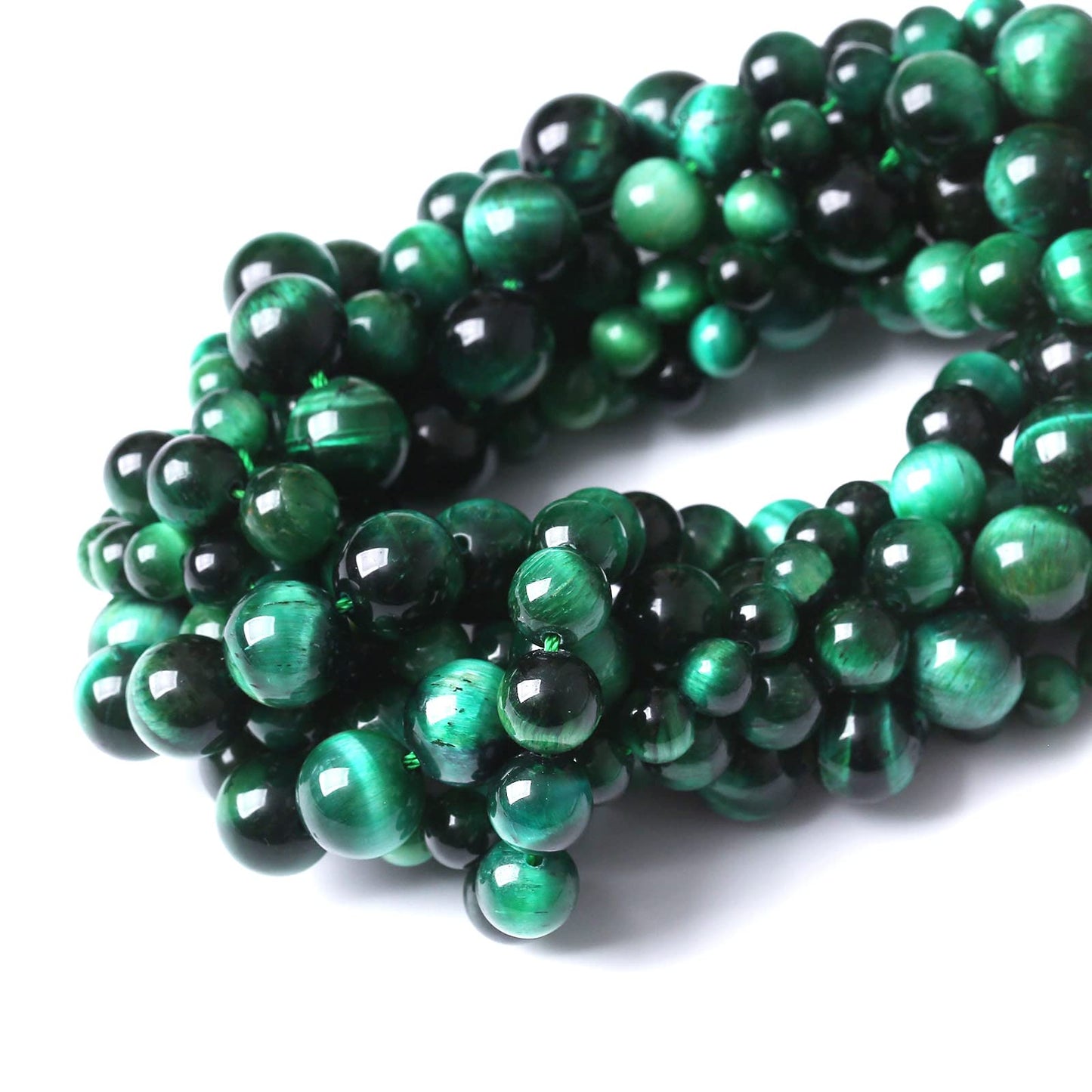 45PCS 8MM AAA Green Tiger Eye Stone Beads Natural Gemstone Bead Crystal Healing Energy Jewelry Making DIY 15 inches