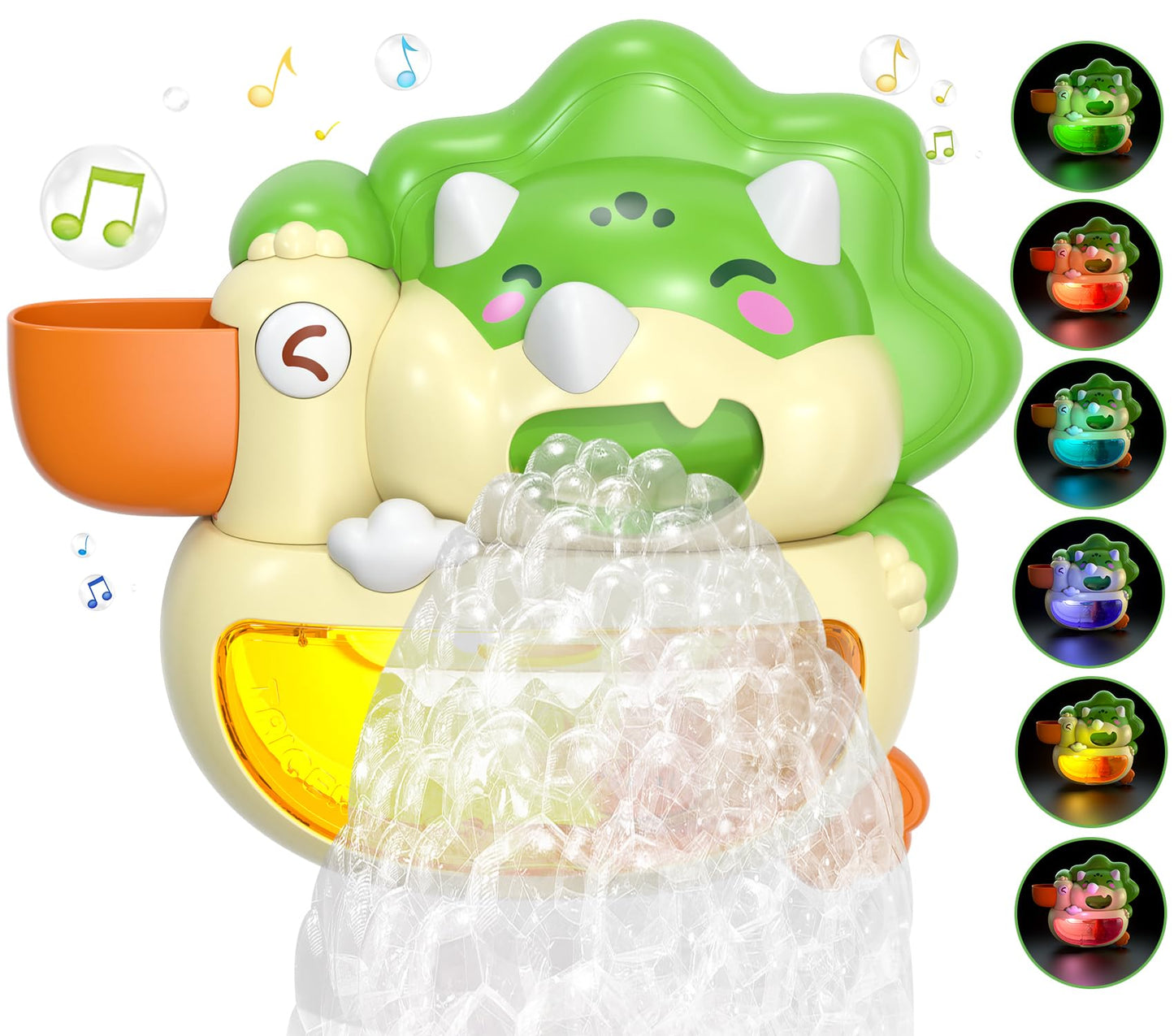 Lehoo Castle Bath Bubble Machine, Light Up Musical Bubble Bath Toys for Toddlers 1-3 Automatic Bubble Maker for Bathtub Dinosaur Toys for Bath
