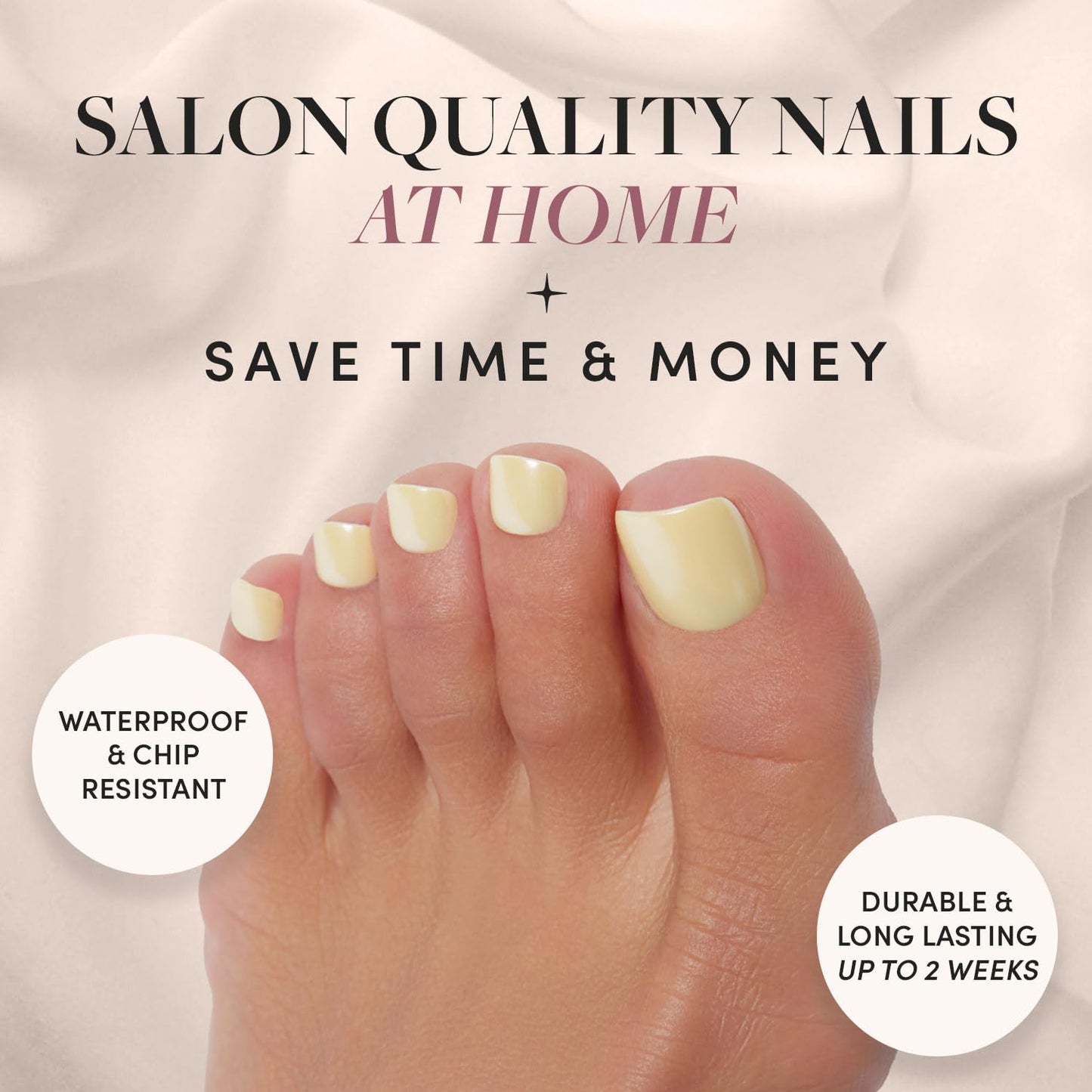 Glamnetic Press-On Nails Bundle - Azure Blue, Hailey & Fairy Dust | Bright Blue Round Fake Nails | Glazed Almond False Nails | Short Oval Beige-Pink Nails with a Metallic Finish