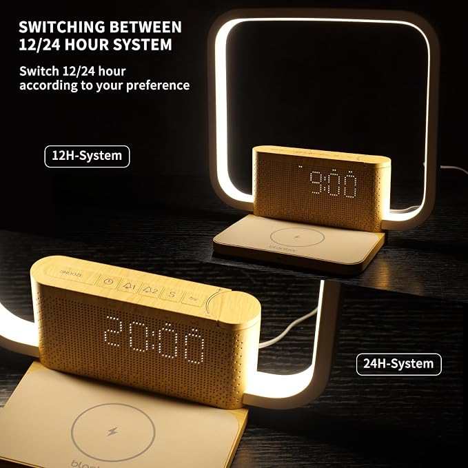 Sunrise Alarm Clock with Wireless Charging Desk Touch Lamp, Sunrise Lamp