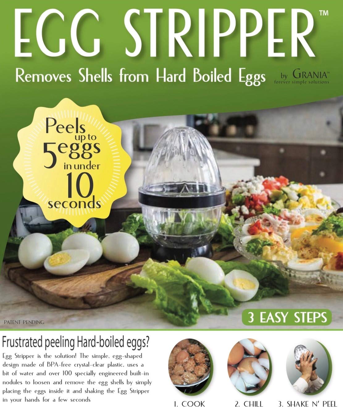 GRANIA EZ EGG STRIPPER DELUXE MULTI EGG PEELER