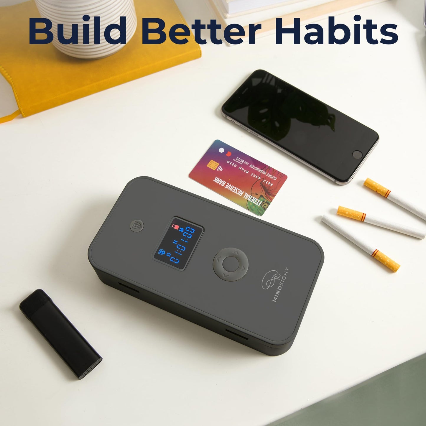 Mindsight Personal Timed Lock Box | Unplug from Phones and Other Small Distractions | 3 Modes based on Willpower | Easy to Use | Out of Sight ~ Out of Mind | Boost Your Mental Wellness
