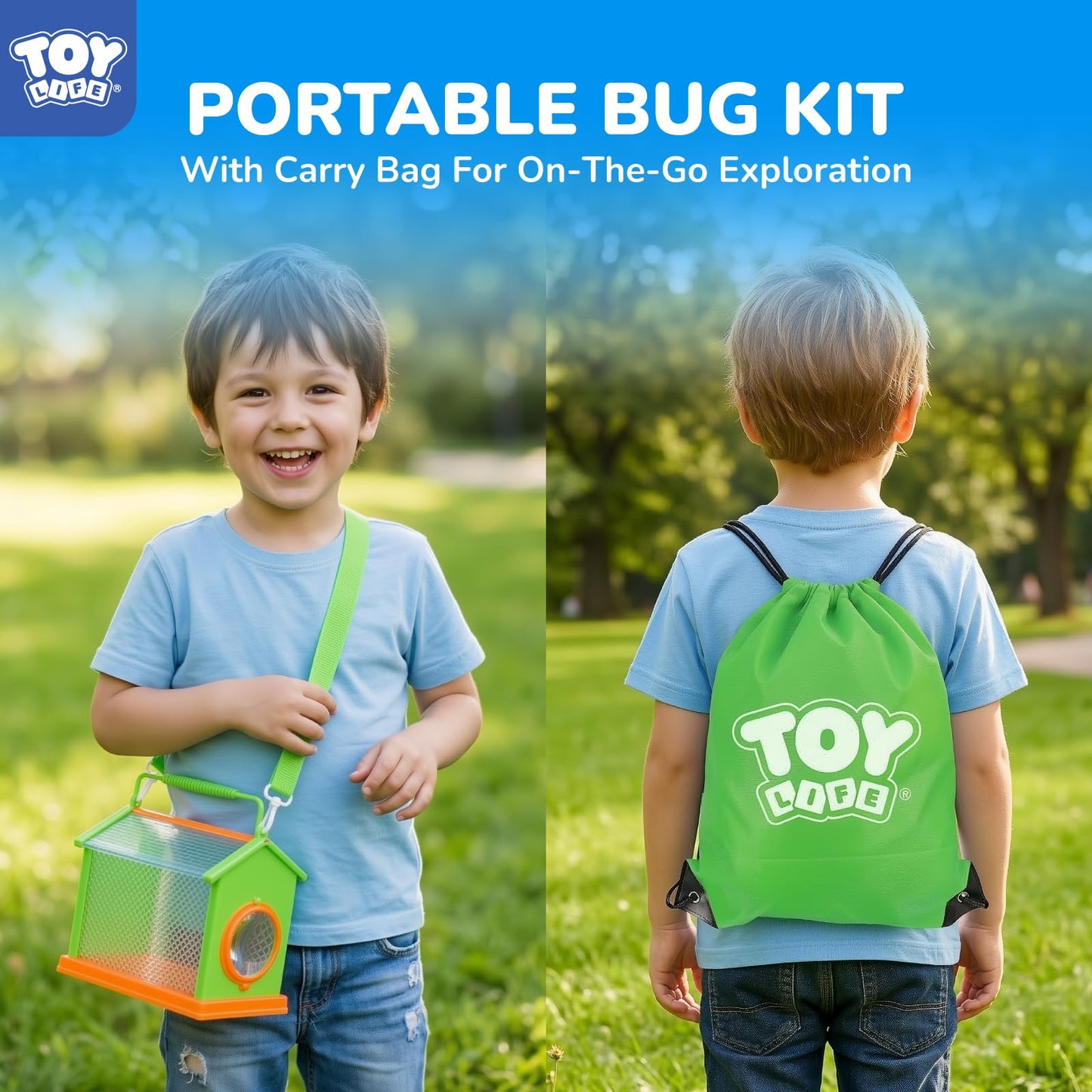 TOY Life Bug Catcher for Kids, Bug Catching Kit Kids Explorer Kit with Bug Net, Catching Tool, Tweezers, Magnifying Glass, Binoculars, Insect Catcher, Educational Outdoor Toys Kid Adventure Set