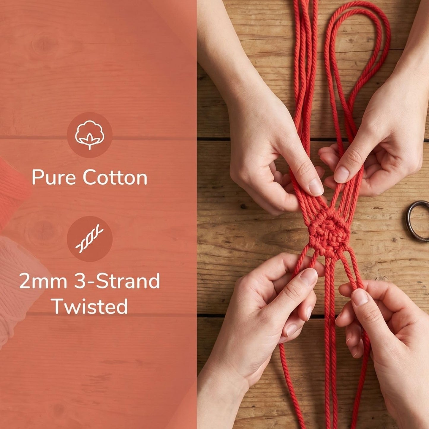 ZEAYEA 15 Rolls Macrame Cord, 2mm x 480 Yards Natural Cotton Twine String Cord, 3 Strand Twisted Soft Macrame Rope for Artworks, Wall Hanging, Plant Hangers, Crafts, Knitting, Wrapping String